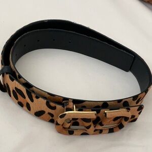 Valentino Garavani Brown and Gold Belt with Animal Print
